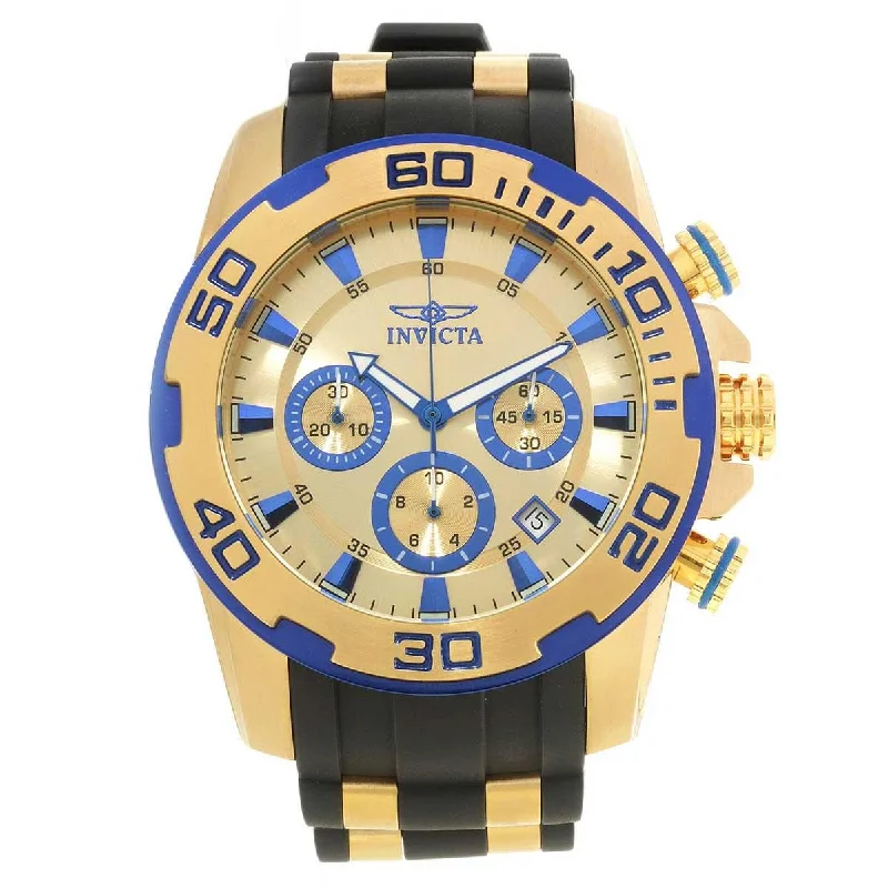 best luxury watches for men Invicta 22308 Men's Pro Diver Chronograph Gold Dial Yellow Gold Steel & Silicone Strap Watch best luxury watches for men Invicta 22308 Men's Pro Diver Chronograph Gold Dial Yellow Gold Steel & Silicone Strap Watch