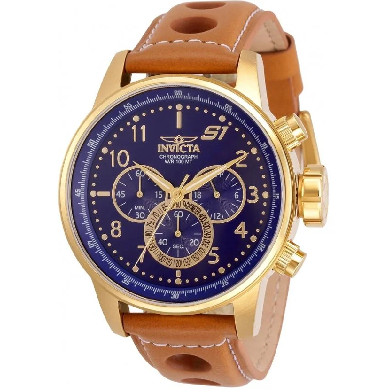 Vintage style quartz watches   Invicta Men's 30917 S1 Rally Brown Leather Watch