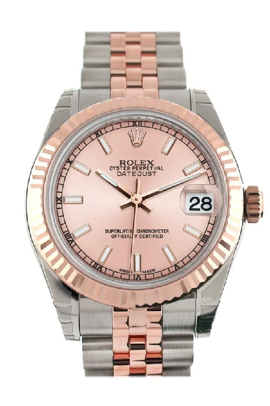 classic pocket watches for collectors Rolex Datejust 31 Pink Dial Fluted Bezel 18K Rose Gold Two Tone Jubilee Ladies Watch 178271 Pre-owned classic pocket watches for collectors Rolex Datejust 31 Pink Dial Fluted Bezel 18K Rose Gold Two Tone Jubilee Ladies Watch 178271 Pre-owned