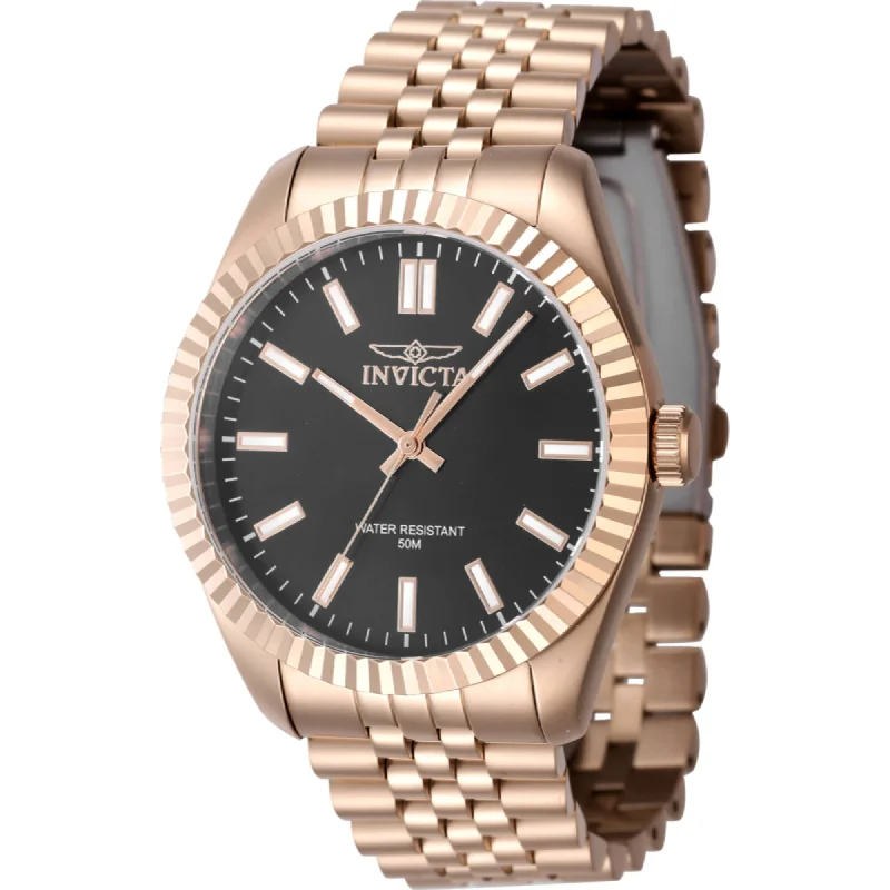 Vintage style quartz watches Invicta Men's Watch - Specialty Black Dial Rose Gold Steel Bracelet Quartz | 47492 Vintage style quartz watches Invicta Men's Watch - Specialty Black Dial Rose Gold Steel Bracelet Quartz | 47492