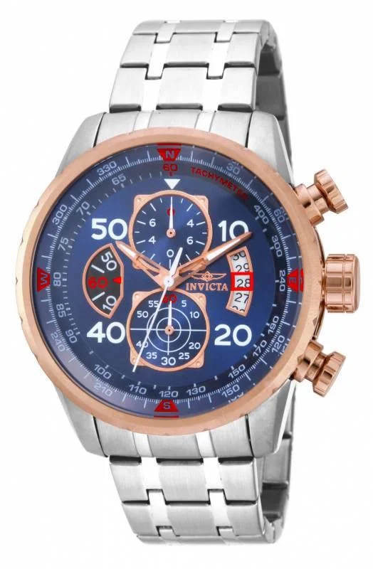 Watches for special occasions Invicta 17203 Men's Aviator Blue Dial Stainless Steel Bracelet Chronograph Watch Watches for special occasions Invicta 17203 Men's Aviator Blue Dial Stainless Steel Bracelet Chronograph Watch