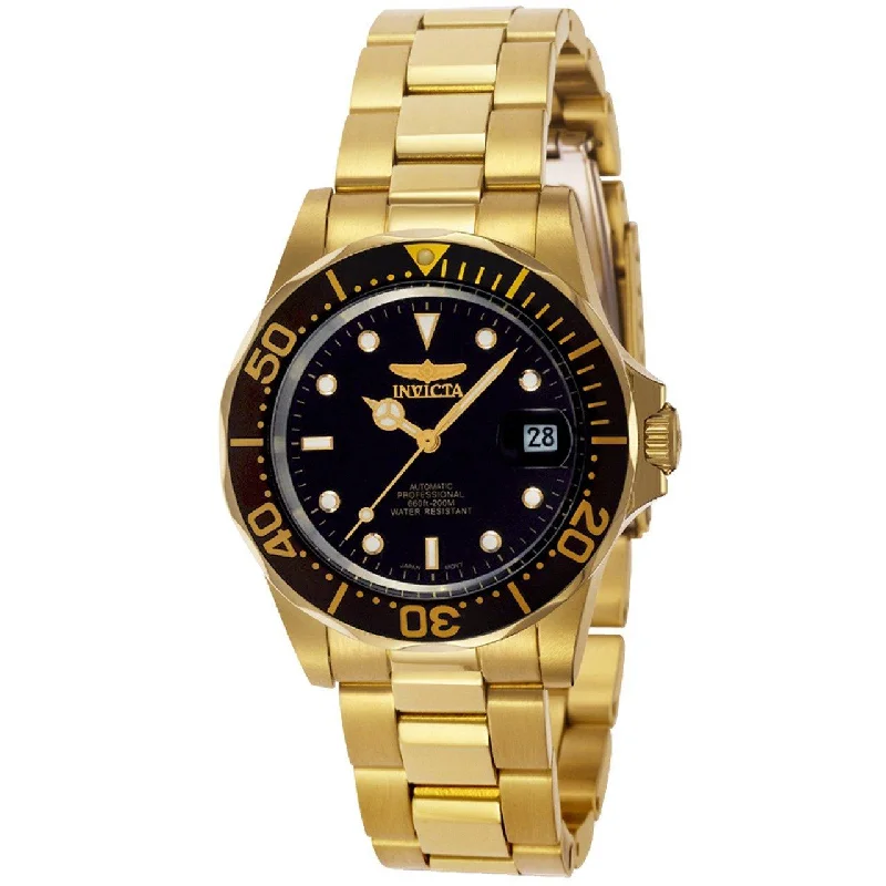 Women's dress watches with elegant straps Invicta Men's Automatic Watch - Pro Diver Yellow Steel Bracelet Black Dial | 8929 Women's dress watches with elegant straps Invicta Men's Automatic Watch - Pro Diver Yellow Steel Bracelet Black Dial | 8929