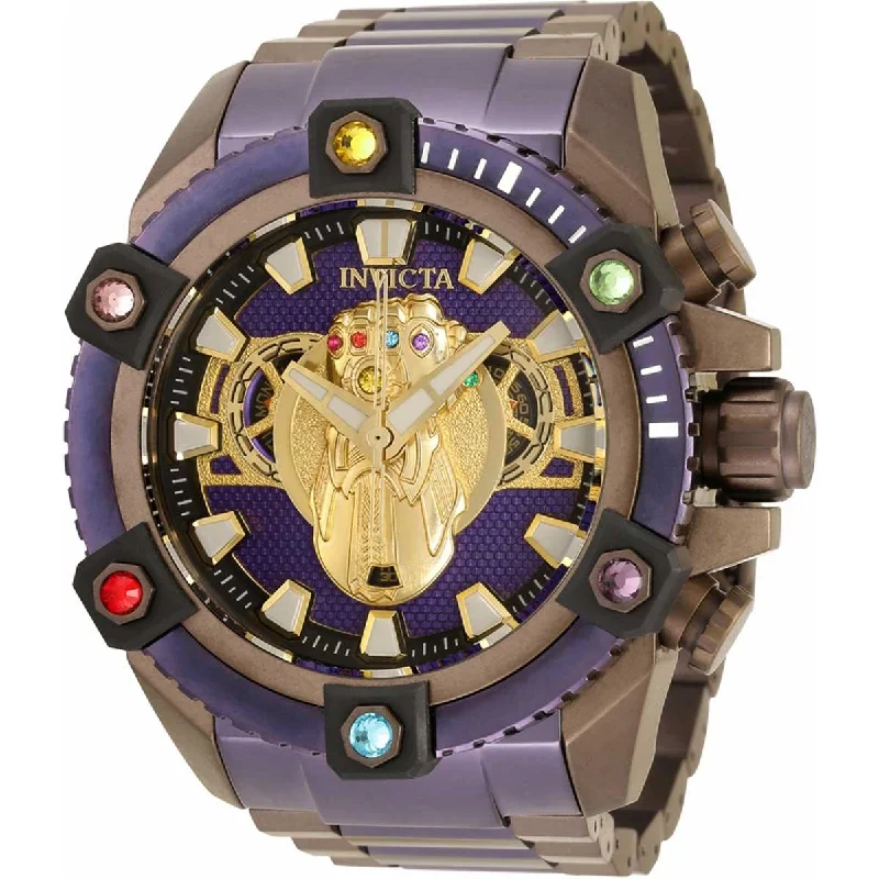 stylish watches for everyday wear Invicta Men's Chrono Watch - Marvel Thanos Brown and Purple Steel Bracelet | 34310 stylish watches for everyday wear Invicta Men's Chrono Watch - Marvel Thanos Brown and Purple Steel Bracelet | 34310