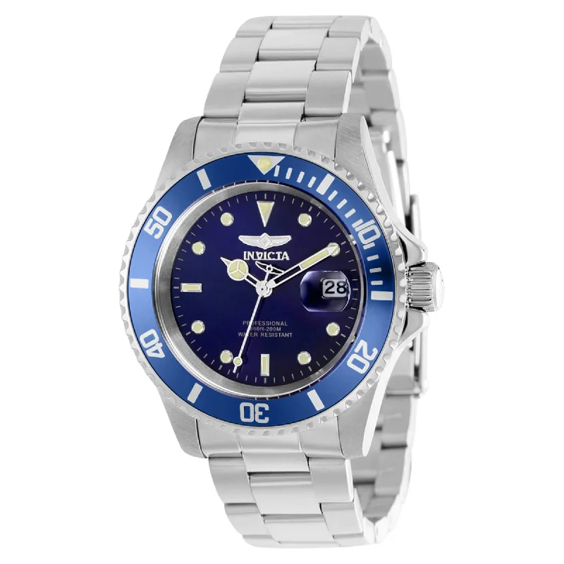 Casual watches for weekend outings Invicta Men's Quartz Watch - Pro Diver Silver Tone and Blue Rotating Bezel | 37156 Casual watches for weekend outings Invicta Men's Quartz Watch - Pro Diver Silver Tone and Blue Rotating Bezel | 37156