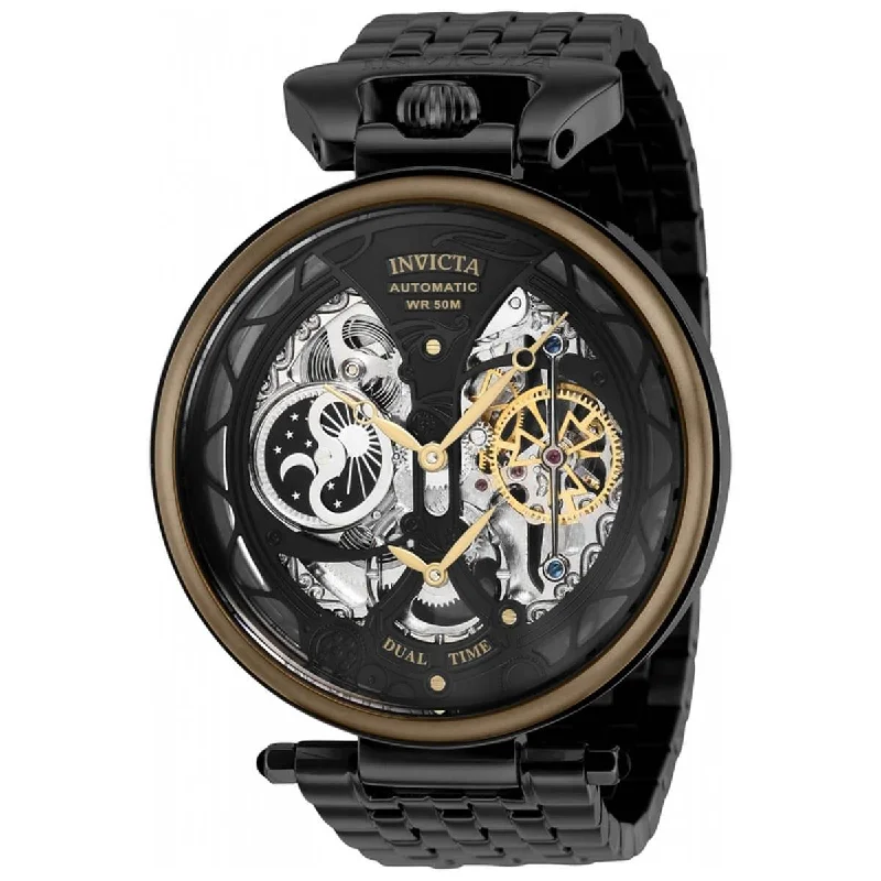 women’s watches with interchangeable bands Invicta Men's Automatic Watch - Objet D Art Dual Time Black and Khaki Case | 38327 women’s watches with interchangeable bands Invicta Men's Automatic Watch - Objet D Art Dual Time Black and Khaki Case | 38327