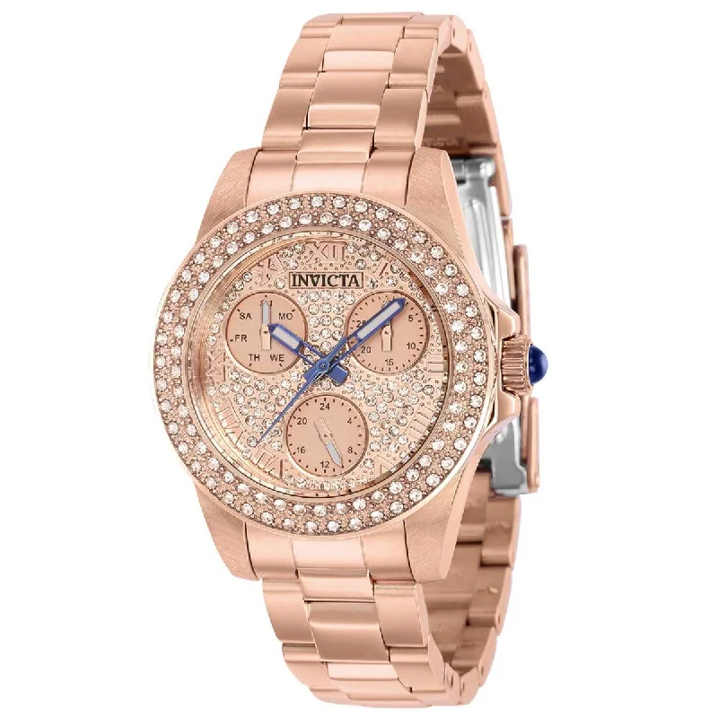 watches with custom engravings for gifts Invicta Women's Quartz Watch - Angle Crystal Pave Dial Rose Gold Bracelet | 39244 watches with custom engravings for gifts Invicta Women's Quartz Watch - Angle Crystal Pave Dial Rose Gold Bracelet | 39244