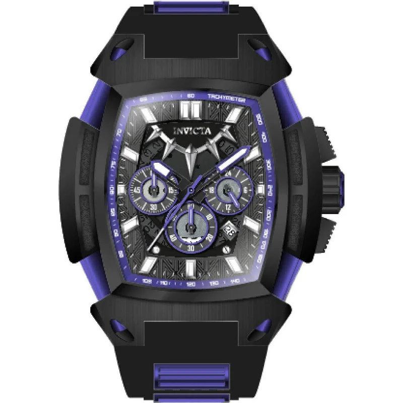 Watches with a luxurious look Invicta Men's Chronograph Watch - Marvel Black Panther Silicone Rubber Strap | 37612 Watches with a luxurious look Invicta Men's Chronograph Watch - Marvel Black Panther Silicone Rubber Strap | 37612