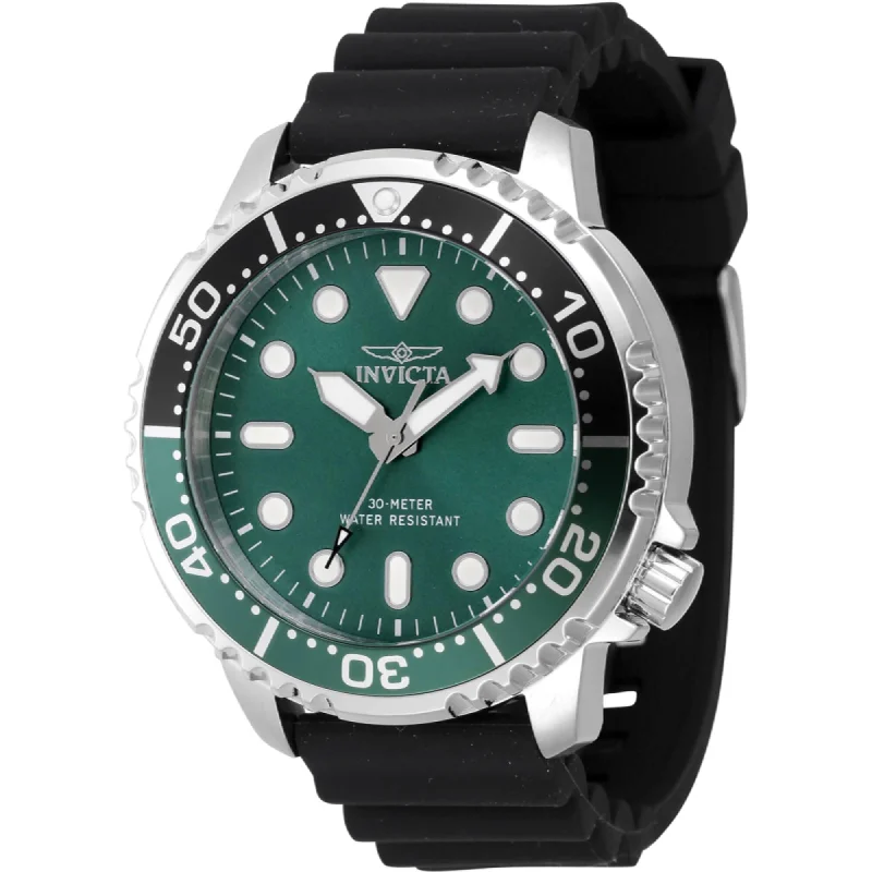 Watches with a stylish look Invicta Men's Watch - Pro Diver Rotating Bezel Green Dial Silicone Strap | 47223 Watches with a stylish look Invicta Men's Watch - Pro Diver Rotating Bezel Green Dial Silicone Strap | 47223