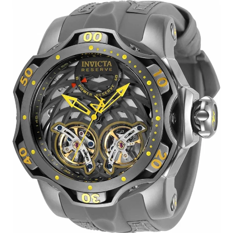 Watches with a stylish look Invicta Men's Automatic Watch - Reserve Venom Grey Leather and Silicone Strap | 34473 Watches with a stylish look Invicta Men's Automatic Watch - Reserve Venom Grey Leather and Silicone Strap | 34473