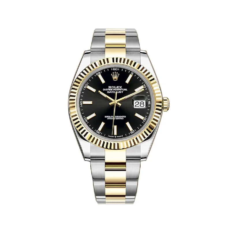 Watches with a luxurious look   41mm Steel & Yellow Gold Black Index Dial Oyster Bracelet