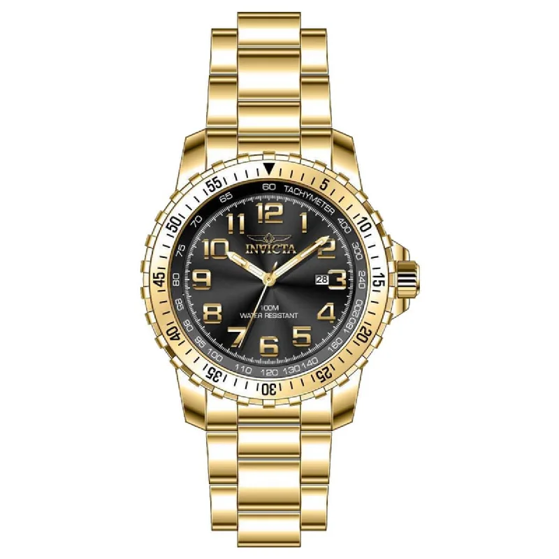 Formal watches for business people   Invicta Men's Quartz Watch - Specialty Gold Tone Case Black Dial Bracelet | 39119