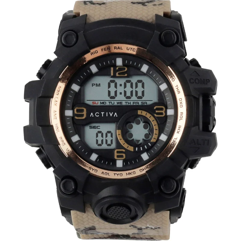 watches with custom engravings for gifts Invicta Unisex Digital Watch - Activa Cold Light Tan Silicone Strap Alarm | ACW435-005 watches with custom engravings for gifts Invicta Unisex Digital Watch - Activa Cold Light Tan Silicone Strap Alarm | ACW435-005