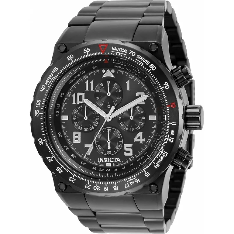 watches with custom engravings for gifts Invicta Men's Watch - Aviator Chronograph Black Dial Stainless Steel Bracelet | 34425 watches with custom engravings for gifts Invicta Men's Watch - Aviator Chronograph Black Dial Stainless Steel Bracelet | 34425