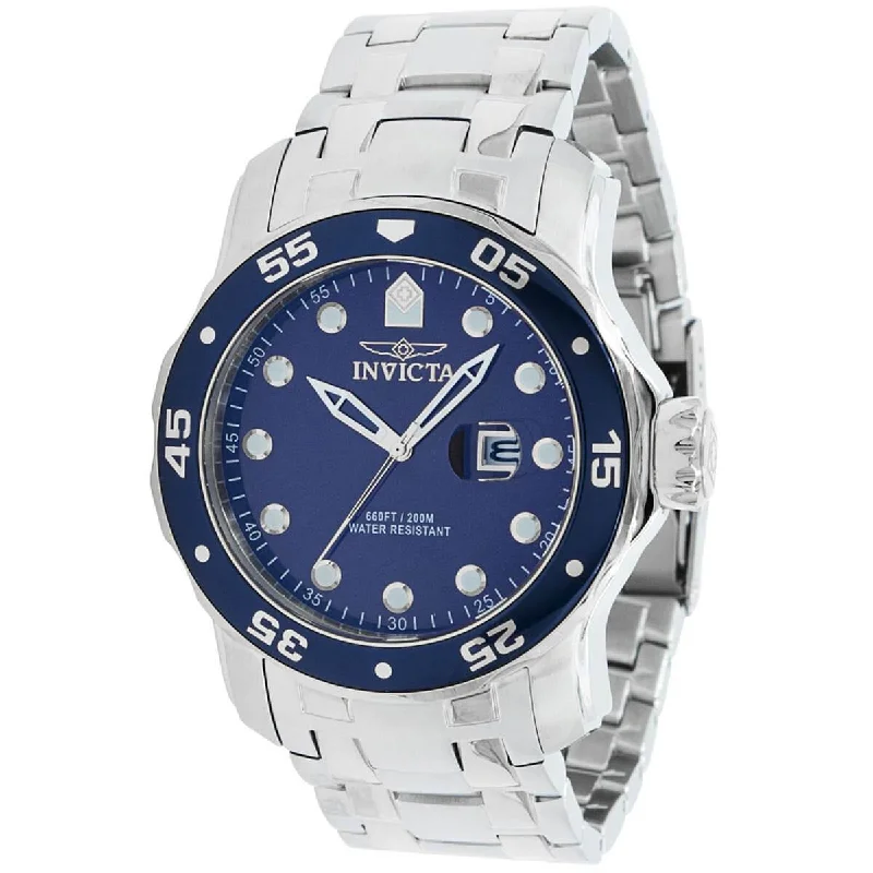 minimalistic watches for men with leather bands Invicta Men's Quartz Watch - Pro Diver Date Blue Dial Silver Steel Bracelet | 39084 minimalistic watches for men with leather bands Invicta Men's Quartz Watch - Pro Diver Date Blue Dial Silver Steel Bracelet | 39084