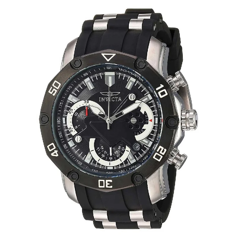 Watches with a sophisticated look Invicta Men's Chronograph Watch - Pro Diver Steel & Silicone Strap Black Dial | 22797 Watches with a sophisticated look Invicta Men's Chronograph Watch - Pro Diver Steel & Silicone Strap Black Dial | 22797