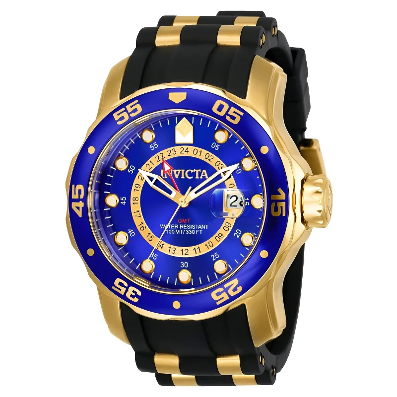 Luxury quartz watches with high-end movements Invicta 6993 Men's Pro Diver GMT Blue Dial Black Rubber Strap Watch Luxury quartz watches with high-end movements Invicta 6993 Men's Pro Diver GMT Blue Dial Black Rubber Strap Watch
