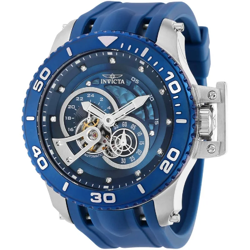 Vintage style quartz watches Invicta Men's Automatic Watch - Pro Diver Open Heart Dial Blue Rubber Strap | 36111 Vintage style quartz watches Invicta Men's Automatic Watch - Pro Diver Open Heart Dial Blue Rubber Strap | 36111