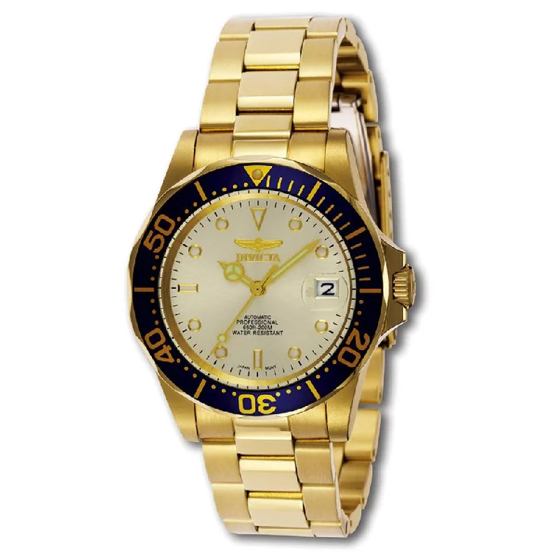 Watches with a sophisticated look Invicta Men's Automatic Yellow Gold Steel Watch - Pro Diver Champagne Dial | 9743 Watches with a sophisticated look Invicta Men's Automatic Yellow Gold Steel Watch - Pro Diver Champagne Dial | 9743