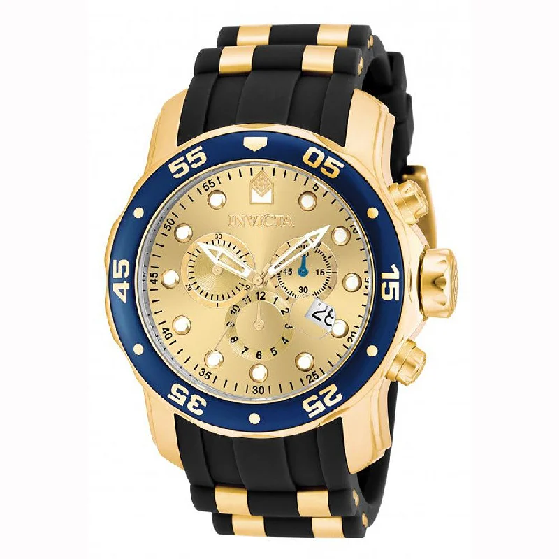 Men's dress watches with slim profile Invicta Men's Chronograph Watch - Pro Diver Steel & Polyurethane Strap Champagne Dial Men's dress watches with slim profile Invicta Men's Chronograph Watch - Pro Diver Steel & Polyurethane Strap Champagne Dial