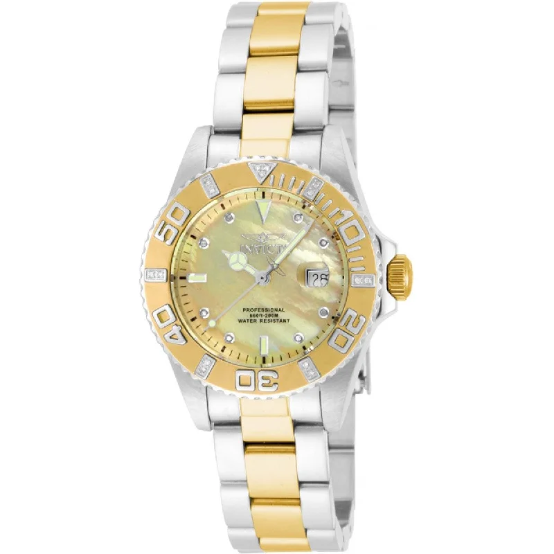 Watches for daily wear Invicta Women's Watch - Pro Diver Diamond Mother of Pearl Dial SS Bracelet | 17370 Watches for daily wear Invicta Women's Watch - Pro Diver Diamond Mother of Pearl Dial SS Bracelet | 17370