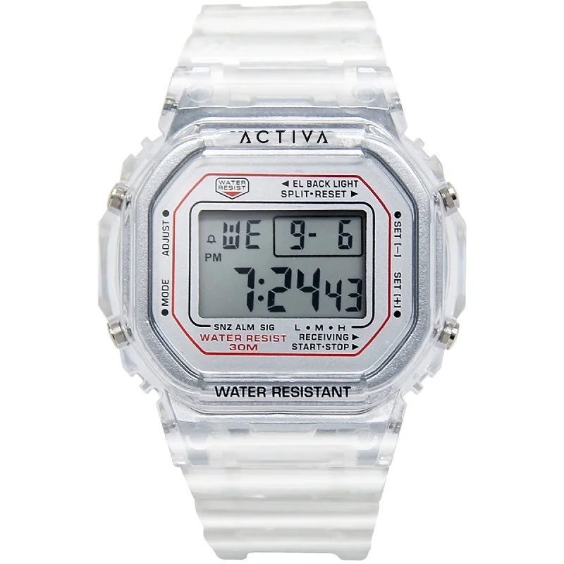 elegant dress watches for formal events Invicta Unisex Watch - Activa Digital White Dial Transparent Strap | ACW424-005 elegant dress watches for formal events Invicta Unisex Watch - Activa Digital White Dial Transparent Strap | ACW424-005