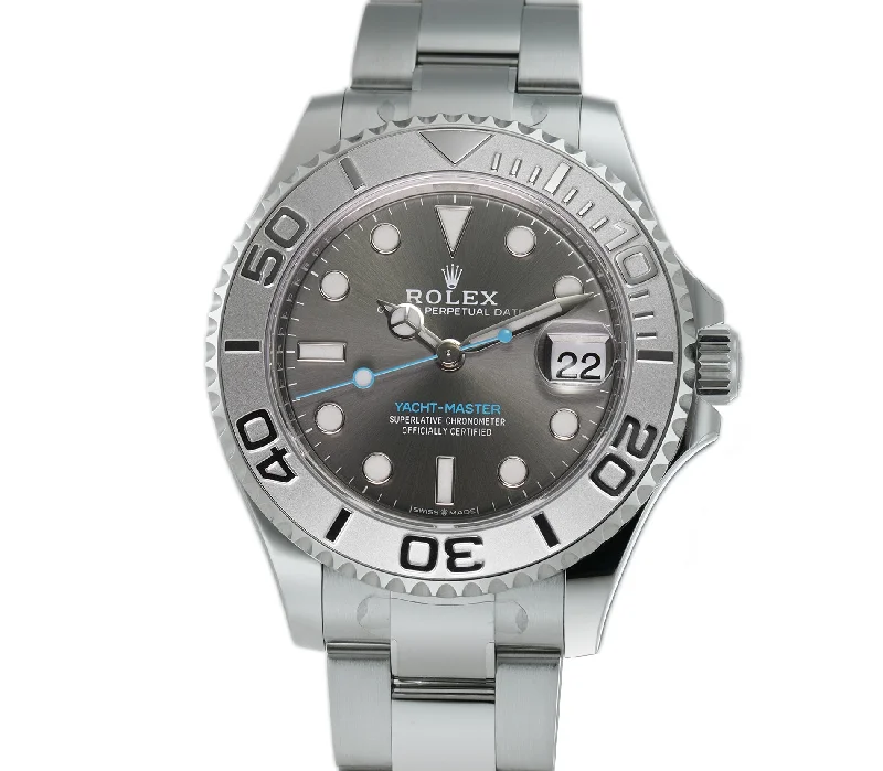 Luxury quartz watches with high-end movements   37mm kSteel Platinum Bezel Dark Rhodium Dial