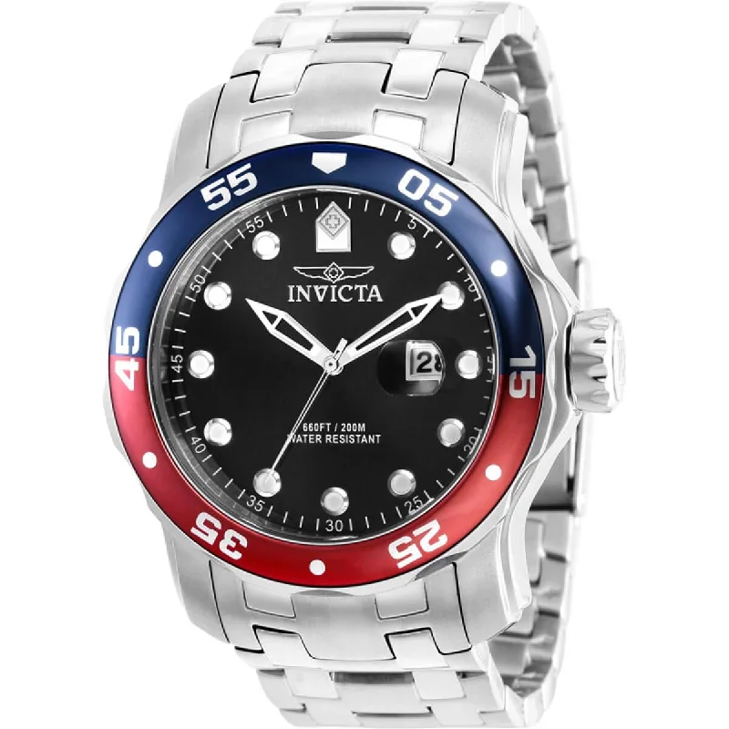 Watches with a sophisticated look Invicta Men's Watch - Pro Diver Quartz Black Dial SS Bracelet Rotating Bezel | 39091 Watches with a sophisticated look Invicta Men's Watch - Pro Diver Quartz Black Dial SS Bracelet Rotating Bezel | 39091