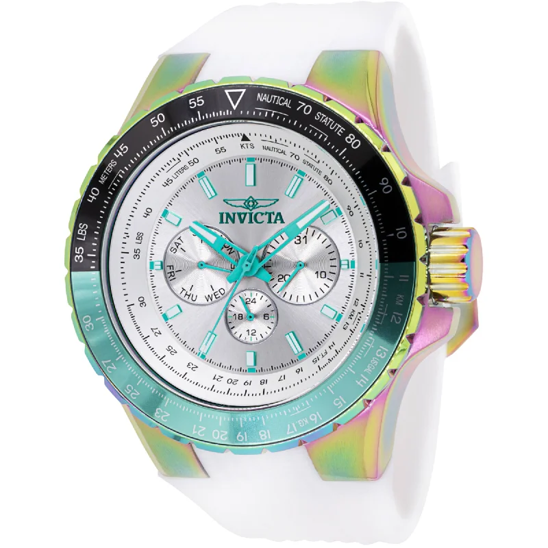 Watches with a classic look Invicta Men's Watch - Aviator Chronograph Silver Dial White Silicone Strap | 44611 Watches with a classic look Invicta Men's Watch - Aviator Chronograph Silver Dial White Silicone Strap | 44611