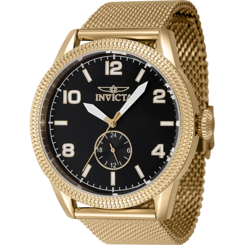 elegant dress watches for formal events Invicta Men's Watch - Vintage Black Dial Yellow Gold Steel Bracelet Quartz | 47135 elegant dress watches for formal events Invicta Men's Watch - Vintage Black Dial Yellow Gold Steel Bracelet Quartz | 47135