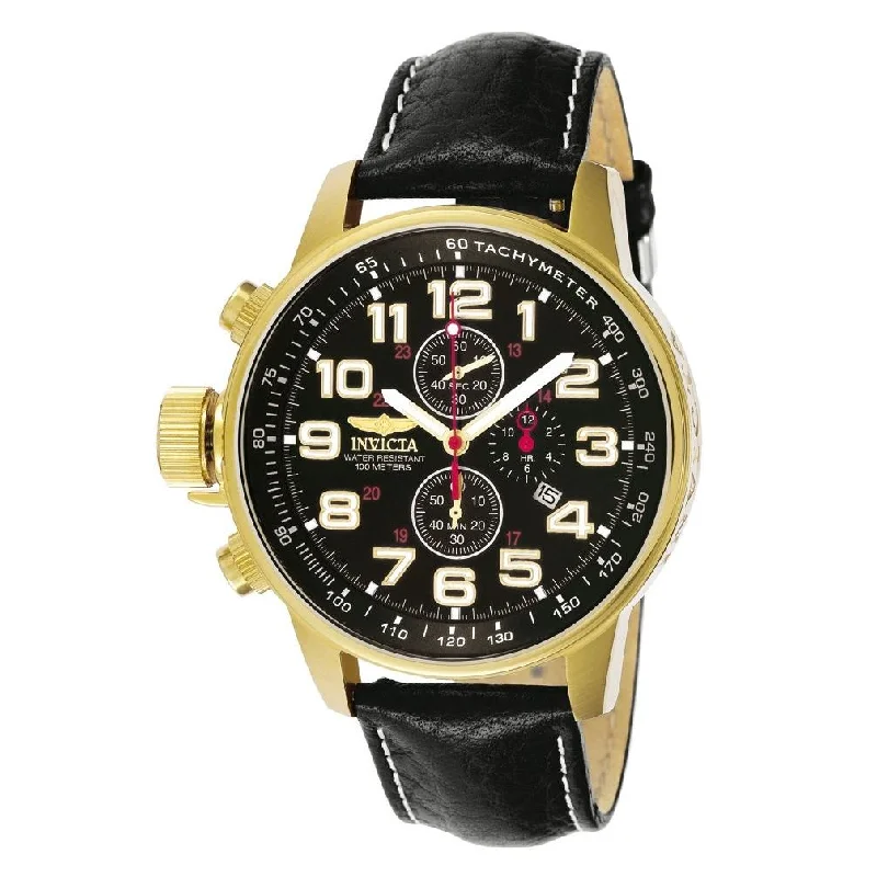 best luxury watches for men   Invicta Men's 3330 I-Force Lefty Chronograph Black Leather Watch