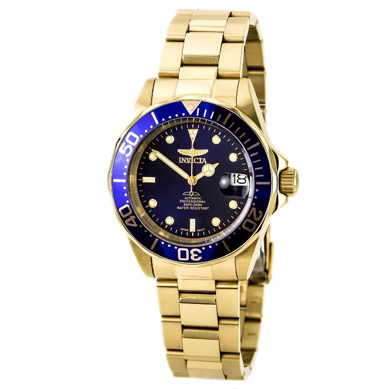 Watches with a luxurious look Invicta Men's Automatic Watch - Pro Diver Yellow Steel Bracelet Blue Dial Date | 8930 Watches with a luxurious look Invicta Men's Automatic Watch - Pro Diver Yellow Steel Bracelet Blue Dial Date | 8930