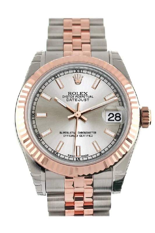 watches with custom engravings for gifts Rolex Datejust 31 Silver Dial Fluted Bezel 18K Rose Gold Two Tone Jubilee Ladies Watch 178271 Pre-owned watches with custom engravings for gifts Rolex Datejust 31 Silver Dial Fluted Bezel 18K Rose Gold Two Tone Jubilee Ladies Watch 178271 Pre-owned