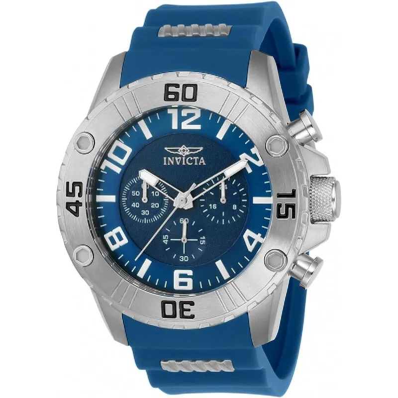 watches with custom engravings for gifts Invicta Men's Chrono Watch - Pro Diver Blue Dial Silver Tone Case Rubber Strap | 22697 watches with custom engravings for gifts Invicta Men's Chrono Watch - Pro Diver Blue Dial Silver Tone Case Rubber Strap | 22697