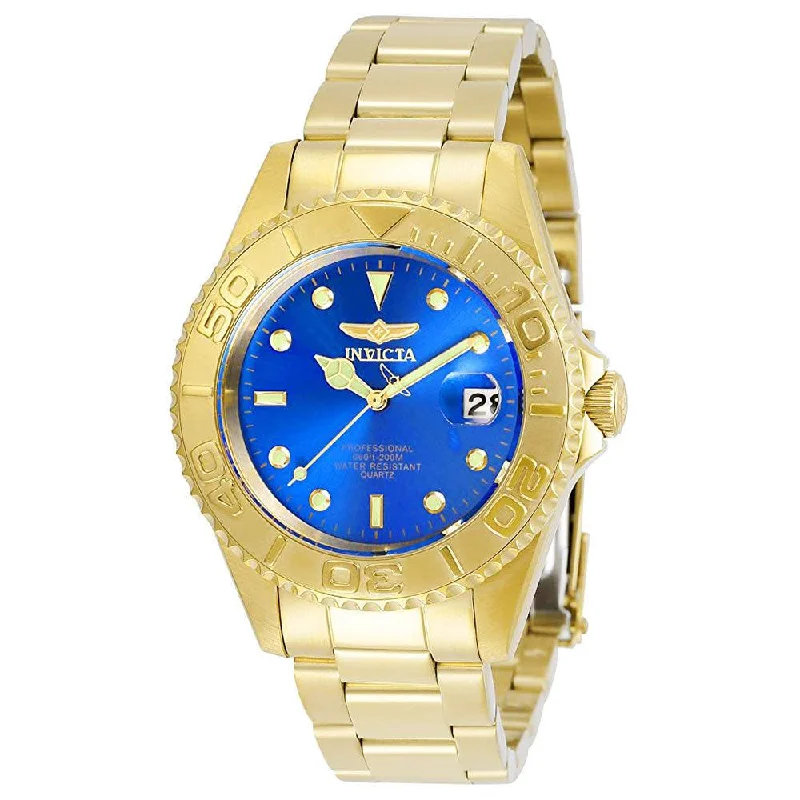 Luxury quartz watches with high-end movements Invicta Men's Quartz Watch - Pro Diver Blue Dial Yellow Gold Steel | 29940 Luxury quartz watches with high-end movements Invicta Men's Quartz Watch - Pro Diver Blue Dial Yellow Gold Steel | 29940