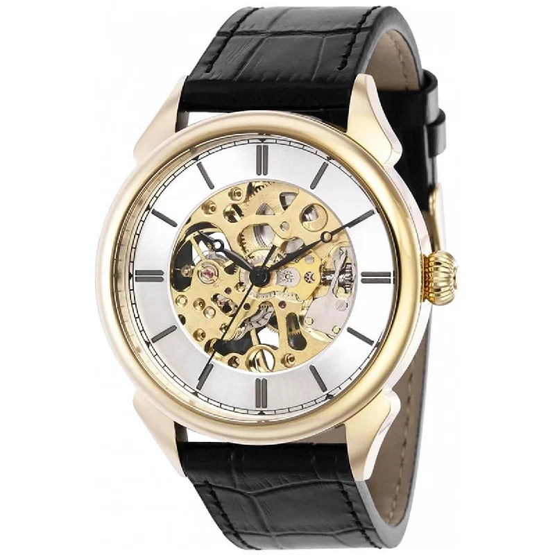 Vintage style quartz watches Invicta Men's Mechanical Watch - Vintage Yellow Gold Case Black Leather Strap | 38172 Vintage style quartz watches Invicta Men's Mechanical Watch - Vintage Yellow Gold Case Black Leather Strap | 38172