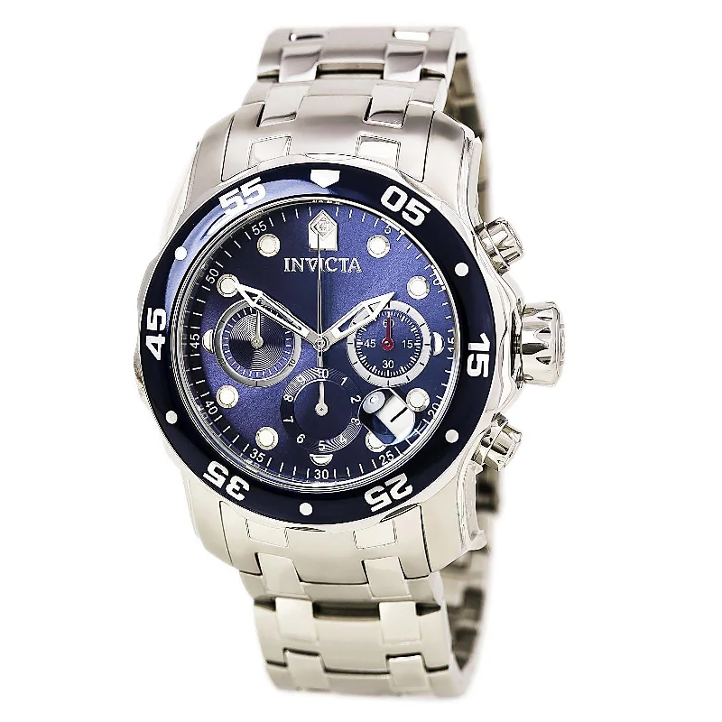 Formal watches for business people Invicta Men's Pro Diver Chronograph Watch - Quartz Blue Dial Steel Bracelet | 0070 Formal watches for business people Invicta Men's Pro Diver Chronograph Watch - Quartz Blue Dial Steel Bracelet | 0070