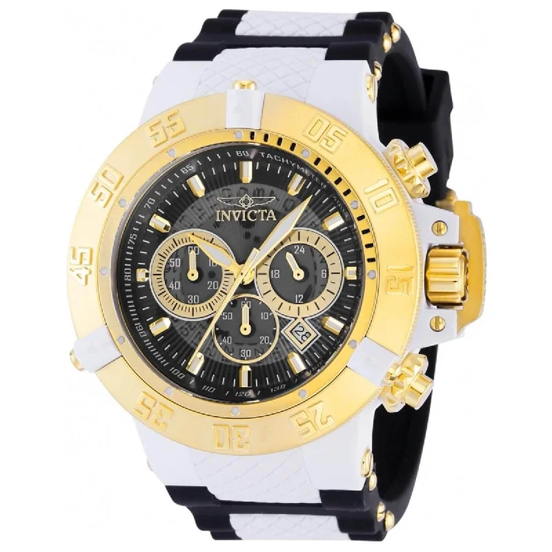 Watches with a stylish look Invicta Men's Watch - Subaqua Noma III Gold Tone Bezel Black and White Strap | 39001 Watches with a stylish look Invicta Men's Watch - Subaqua Noma III Gold Tone Bezel Black and White Strap | 39001