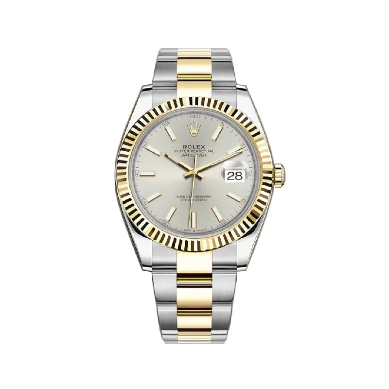 Watches with adjustable straps for a perfect fit 41mm Steel & Yellow Gold Silver Index Dial Oyster Bracelet Watches with adjustable straps for a perfect fit 41mm Steel & Yellow Gold Silver Index Dial Oyster Bracelet