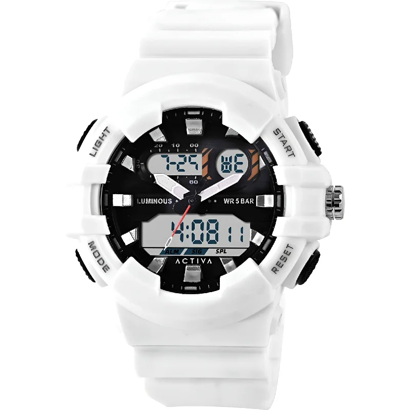 minimalistic watches for men with leather bands Invicta Unisex Watch - Activa Alarm Analog-Digital Dial White Strap | ACW496-002 minimalistic watches for men with leather bands Invicta Unisex Watch - Activa Alarm Analog-Digital Dial White Strap | ACW496-002