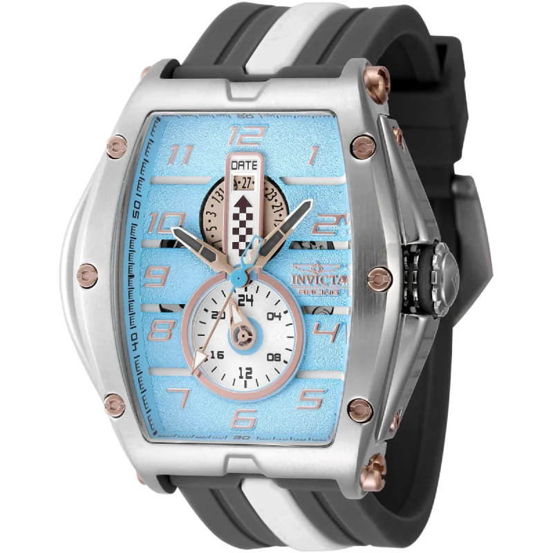 Watches with leather straps and quick release clasps Invicta Men's Watch - Invicta Racing Quartz Black and Grey Silicone Strap | 47385 Watches with leather straps and quick release clasps Invicta Men's Watch - Invicta Racing Quartz Black and Grey Silicone Strap | 47385