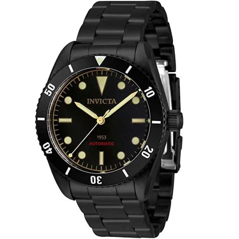 Luxury brand automatic watches for men   Invicta Men's Watch - Pro Diver Automatic Black Stainless Steel Bracelet | 34337