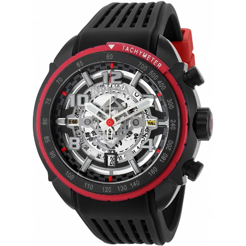 Modern design square dial watches Invicta Men's Chrono Watch - S1 Rally Chrono Skeleton Dial Silicone Strap | 36367 Modern design square dial watches Invicta Men's Chrono Watch - S1 Rally Chrono Skeleton Dial Silicone Strap | 36367