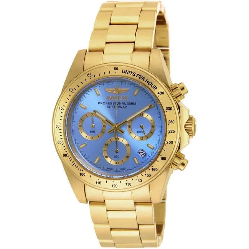 Watches for special occasions Invicta Women's Chronograph Watch - Speedway Blue Dial Yellow Gold Bracelet | 18256 Watches for special occasions Invicta Women's Chronograph Watch - Speedway Blue Dial Yellow Gold Bracelet | 18256