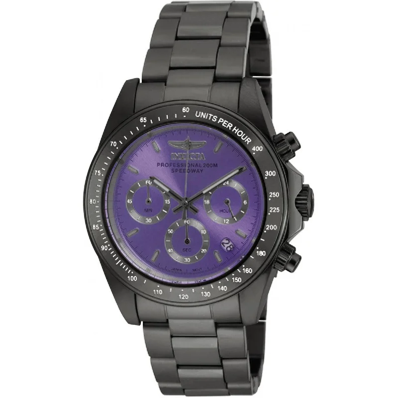 classic pocket watches for collectors Invicta Women's Chronograph Watch - Speedway Purple Dial Black Steel Bracelet | 18260 classic pocket watches for collectors Invicta Women's Chronograph Watch - Speedway Purple Dial Black Steel Bracelet | 18260