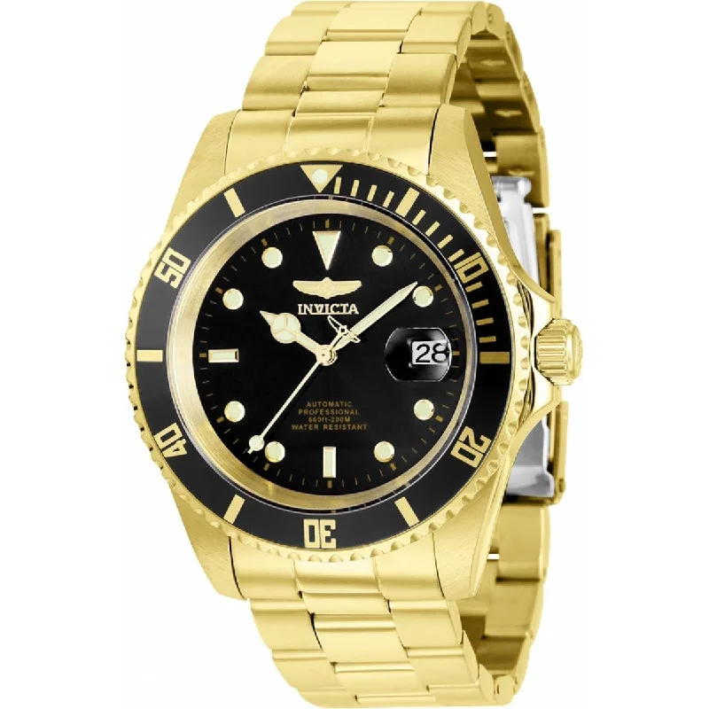 Men's dress watches with slim profile Invicta Men's Watch - Pro Diver Automatic Black Dial Yellow Gold Bracelet | 8929OBXL Men's dress watches with slim profile Invicta Men's Watch - Pro Diver Automatic Black Dial Yellow Gold Bracelet | 8929OBXL