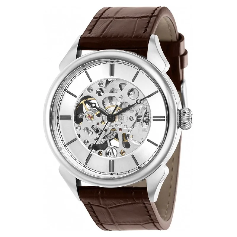 Modern design square dial watches Invicta Men's Mechanical Watch - Vintage Silver Tone Case Brown Leather Strap | 38170 Modern design square dial watches Invicta Men's Mechanical Watch - Vintage Silver Tone Case Brown Leather Strap | 38170
