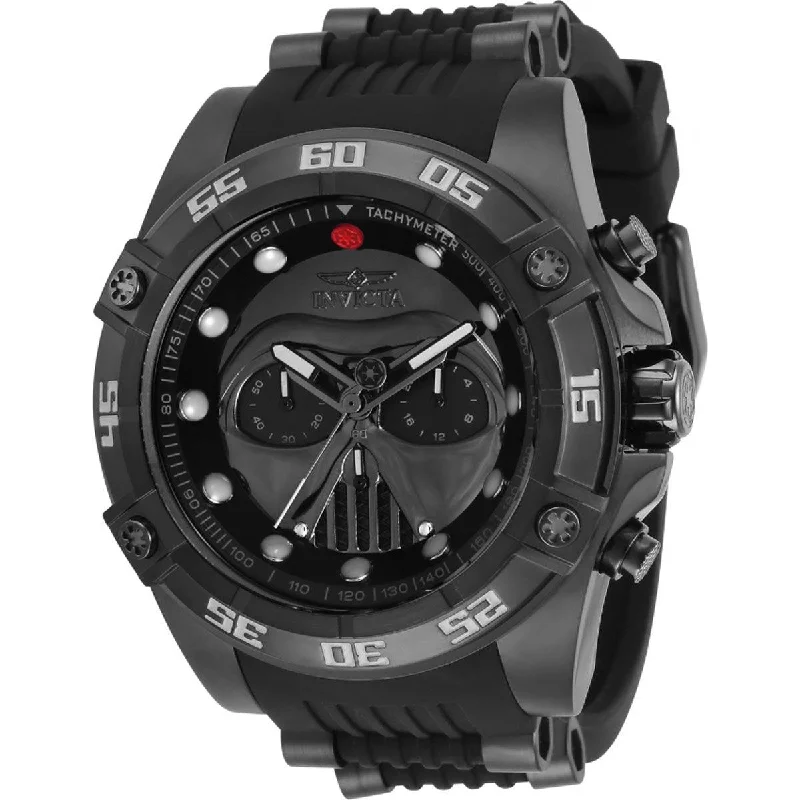 Vintage style quartz watches   Invicta Men's Watch - Star Wars Darth Vader Quartz Chronograph Rubber Strap | 34040