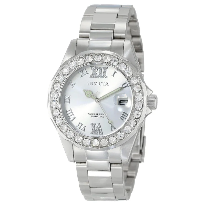 stylish watches for casual wear Invicta 15251 Women's Steel Bracelet Quartz Pro Diver Crystal Silver Dial Date Watch stylish watches for casual wear Invicta 15251 Women's Steel Bracelet Quartz Pro Diver Crystal Silver Dial Date Watch