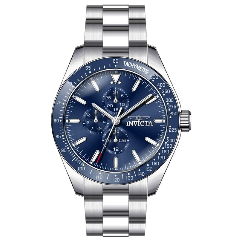 Watches with a stylish look Invicta Men's Chronograph Watch - Aviator Blue Bezel Silver Tone Bracelet | 38965 Watches with a stylish look Invicta Men's Chronograph Watch - Aviator Blue Bezel Silver Tone Bracelet | 38965