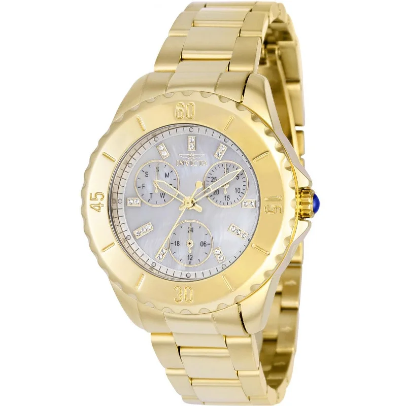 Watches with leather straps and quick release clasps Invicta Women's Watch - Angel Quartz White Mother of Pearl Dial SS Bracelet | 37799 Watches with leather straps and quick release clasps Invicta Women's Watch - Angel Quartz White Mother of Pearl Dial SS Bracelet | 37799